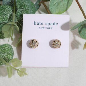 Kate Spade On The Ball Gold Black Multi Stud Earrings